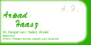 arpad haasz business card